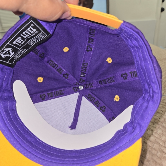 Top Level Kids Snapback Hat Purple Gold Bear Graphic Limited Edition Cap - Picture 8 of 10